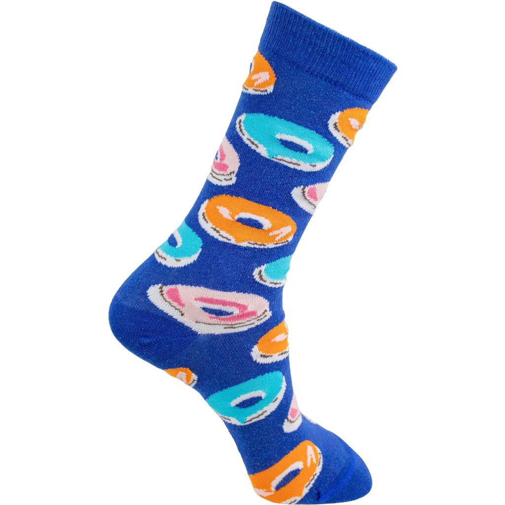 Meia Divertida Cano Longo Donut Oddo Cinza Masculina/Feminina