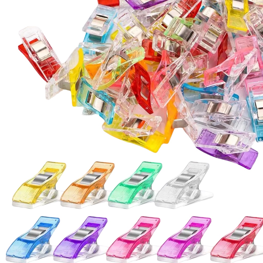 48 Mini Prendedor Clips Prender Plásticos Pequenos Colorido Costura Patchwork