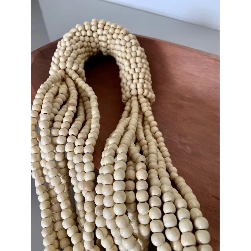 Colar decorativo de mesa madeira Decoração sala 10 camadas luxo