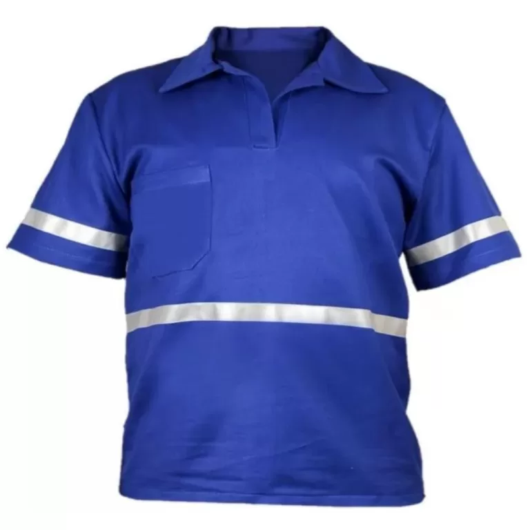 Camisa Brim Profissional Faixa Refletiva Manga Cur