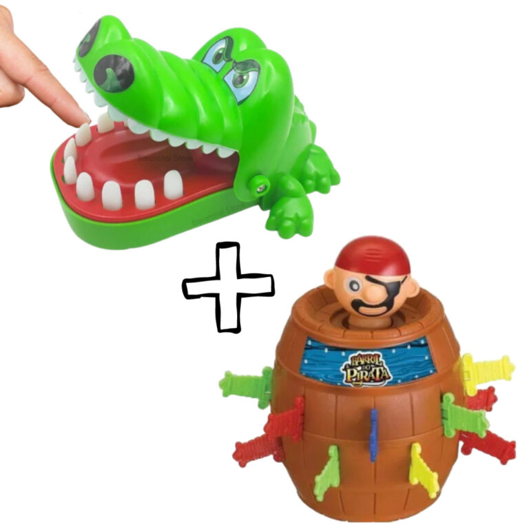 Jacaré e Pula Pirata Brinquedos Crocodilo Morde o