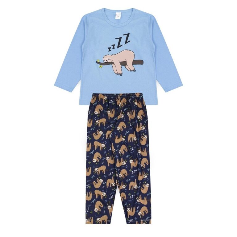 Pijama Infantil Masculino Inverno Preguiça –
