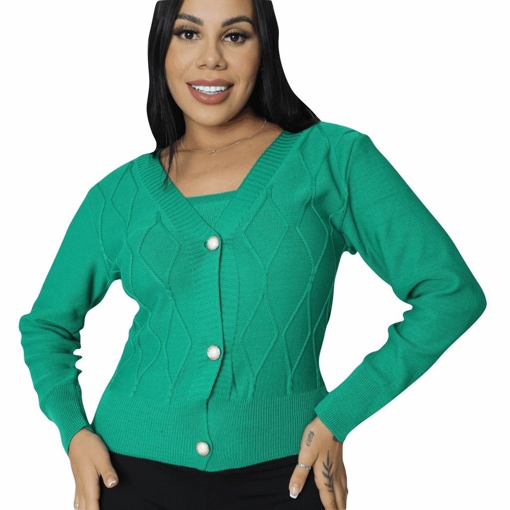 Tween-set Conjunto Casaquinho E Croped Isabela Tricô