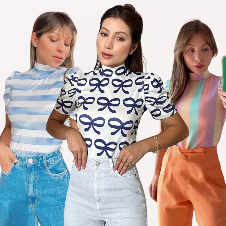 Blusa Princesa Básica Feminina Gola Alta Manga Pr