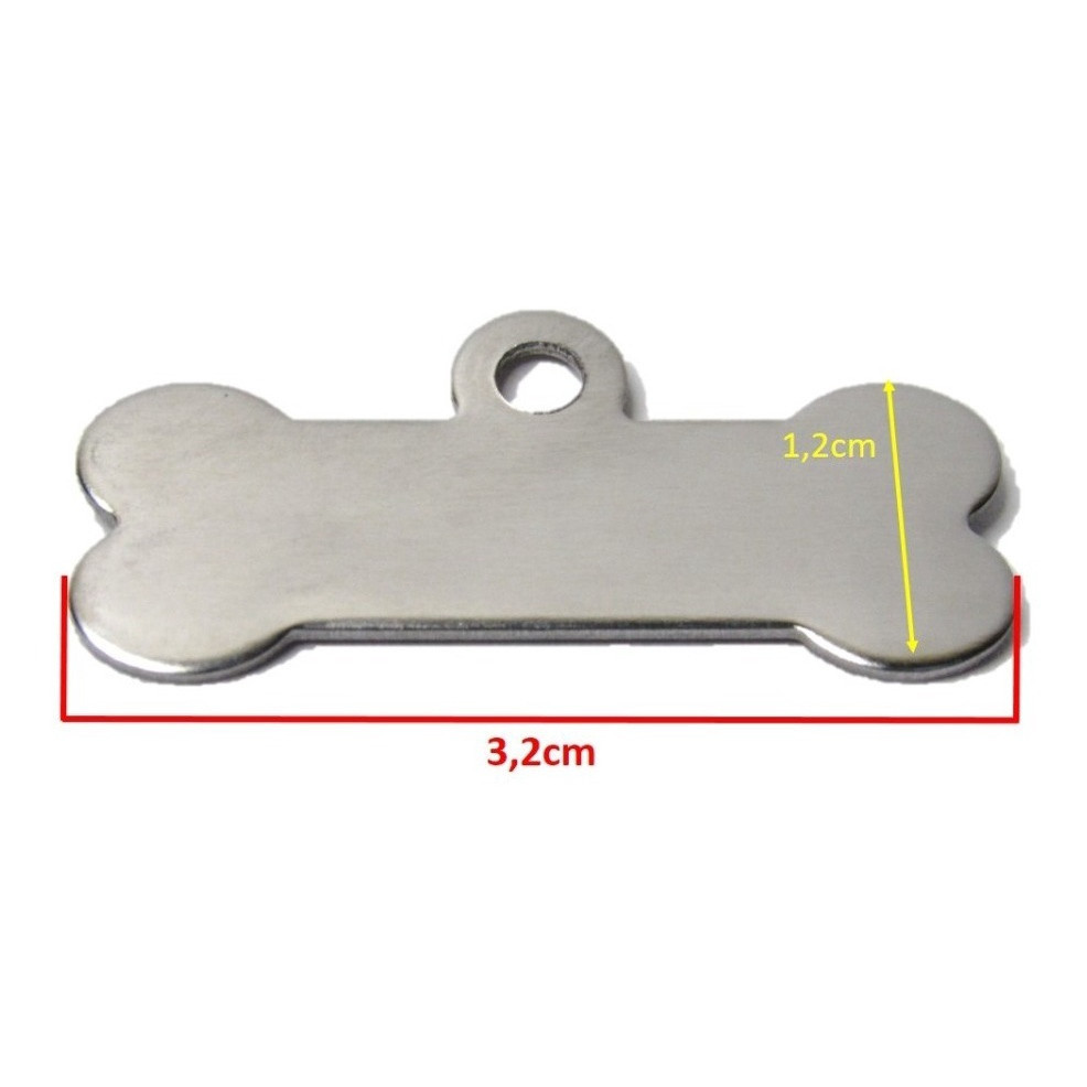 Placas pet Identificacao para caes em inox atacado 1x3cm PERSONALIZADO