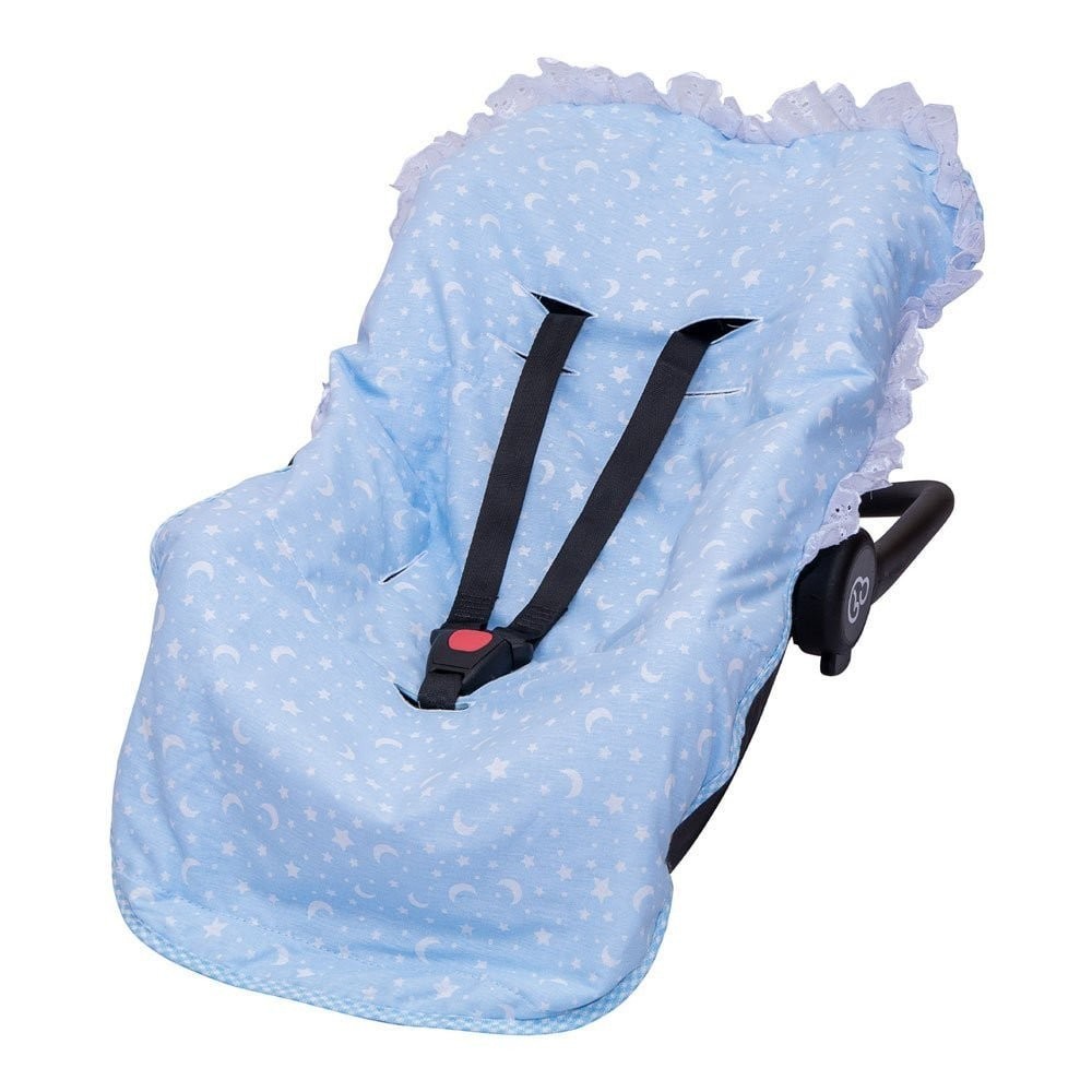 Capa Para Bebê Conforto Encanto Estrelinhas Azul Claro