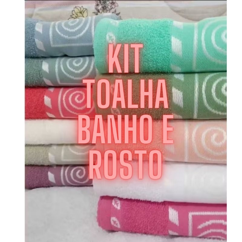 Kit Toalha Banhão + Toalha de rosto Felpuda Macia 100% Algodão alta absorção e qualidade