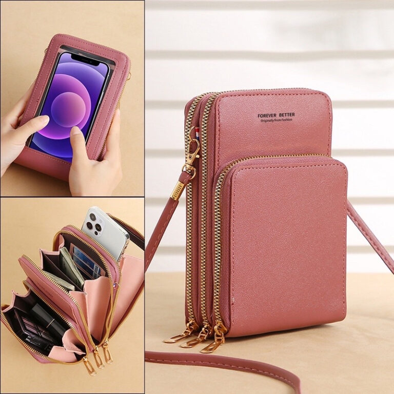Bolsa feminina Carteira de telefone com tela sens