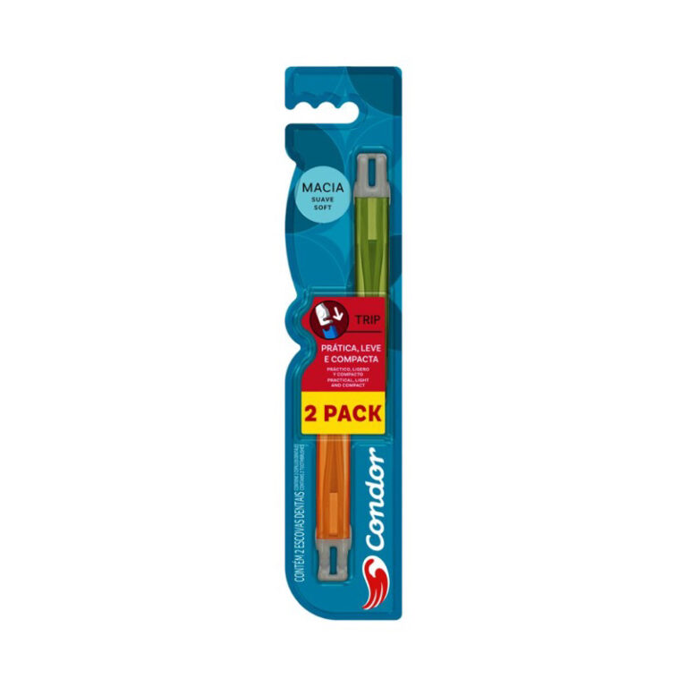 Pack Escova Dental Macia Condor Trip Cabeça M Lev