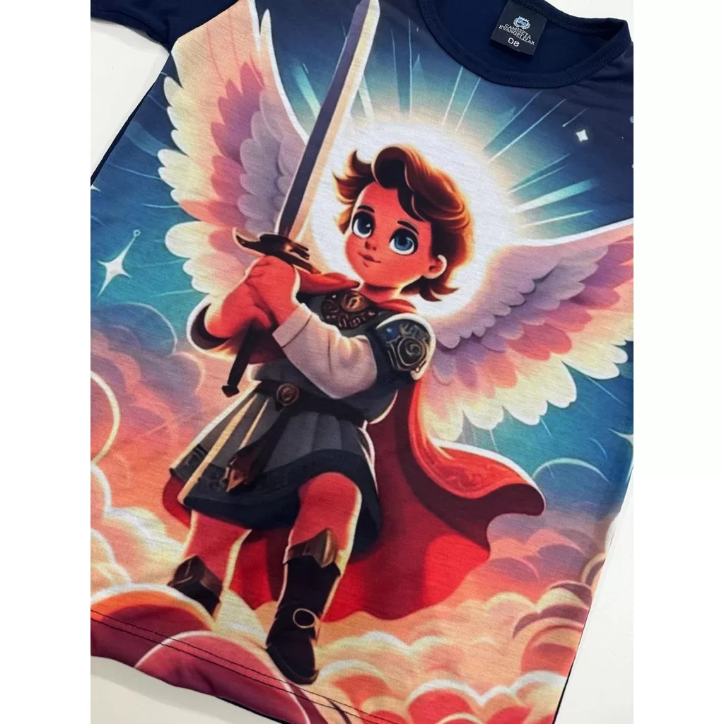 Camiseta infantil Religiosa Católica São Miguel CIFT3195