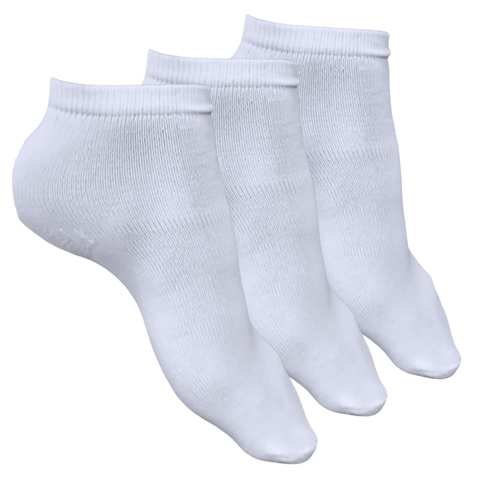 Kit 3 Meia Infantil Neutra Branca Básica Lisa Confortável Dia a Dia Respirável 27a30