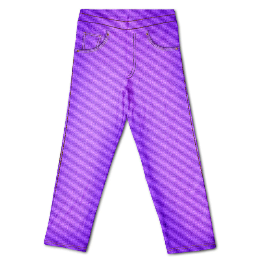 Calça Fake Jeans Infantil Menina Roxo MiniBoo Proteção Solar 50+