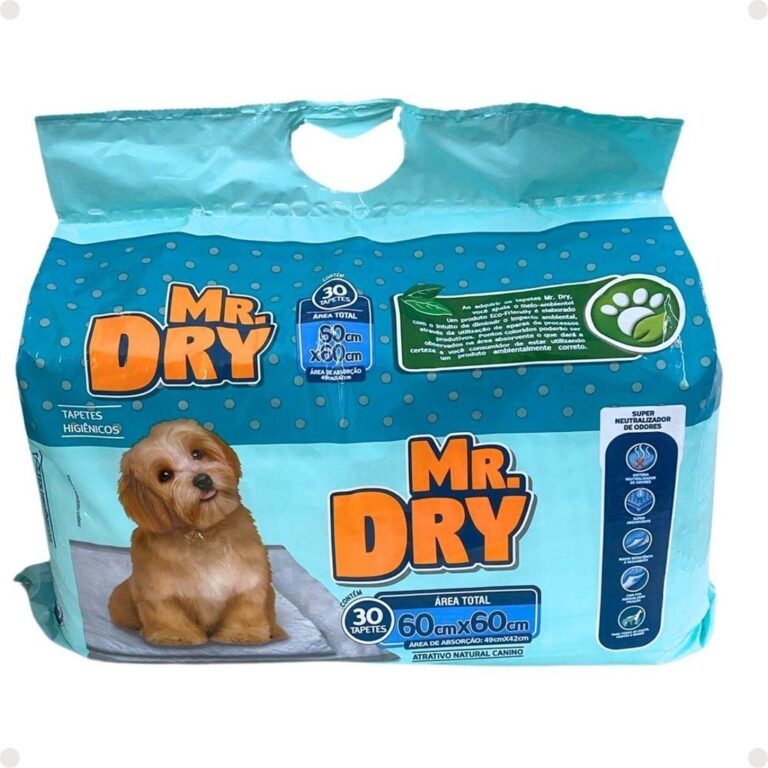Tapete Higiênico Mr. Dry Com 30 Unidades 60cm x 6