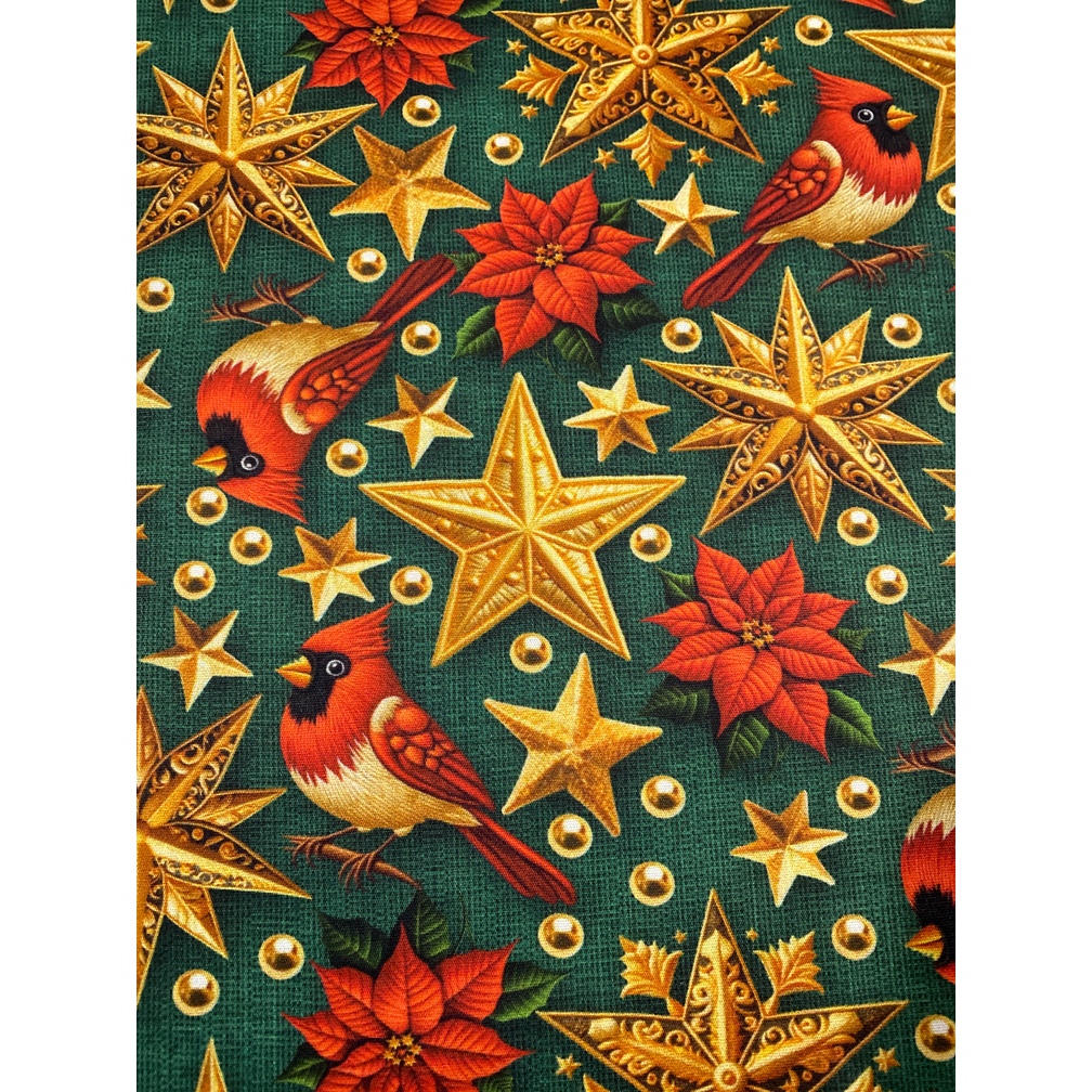 Tecido Tricoline Estampado Digital 100% Algodão – Estrela de Natal