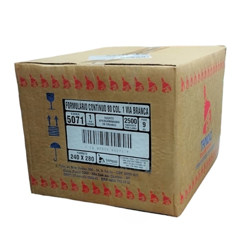 Formulário Continuo 1 via 80 Colunas Branco com 2500 unidades – Tamoio