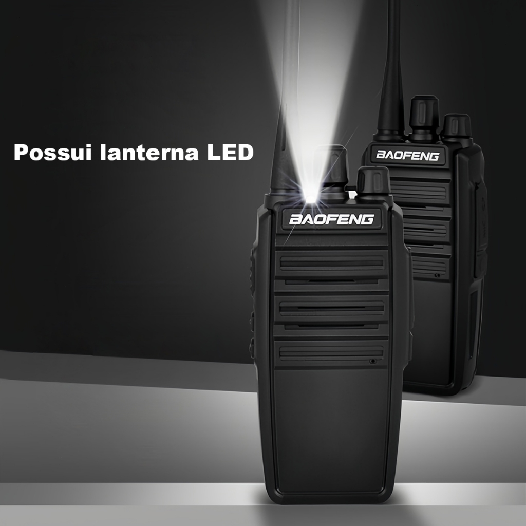 Kit 2 rádios comunicador baofeng alcance de 12 Km 16 canais Radio BF 777s recarregável Vhf/uhf
