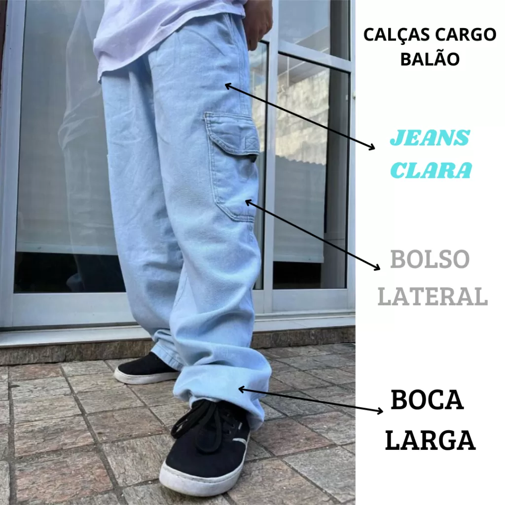 Calças Cargo Street Balão masculino sem punho