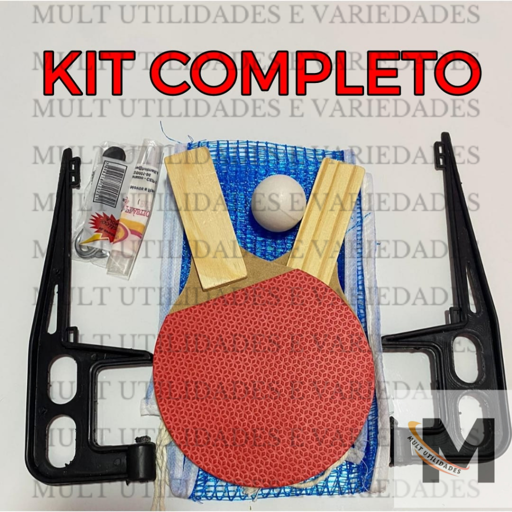 Kit COMPLETO Ping Pong Tenis De Mesa 2 Raquetes 1 Bolinha Suporte mais Rede completo PROMOÇAO