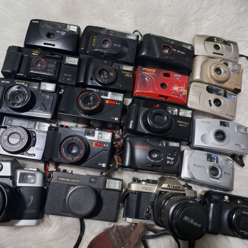 Câmeras Analógicas Filme 35mm para Decoração/Reparo/Não Funciona – Kodak, Pentax, Yashica, Canon, Ni