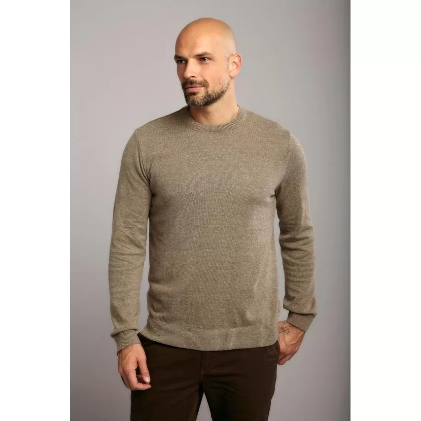 Tricot Gola Careca Básico Liso – Khaki