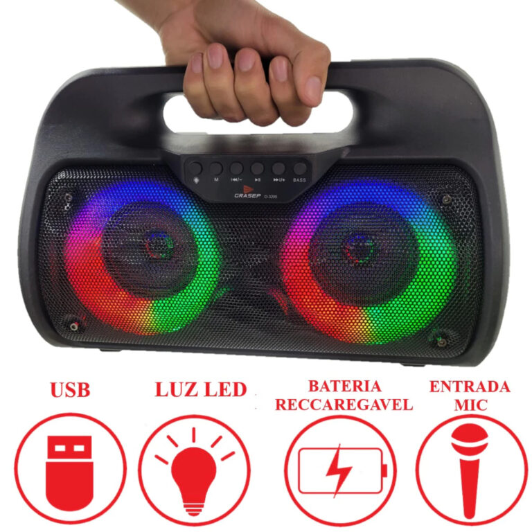 Caixa De Som Rádio FM Amplificada Bluetooth Port