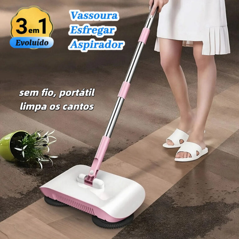 Vassoura Mágica 3 em 1: Aspirador de Pó Vertical