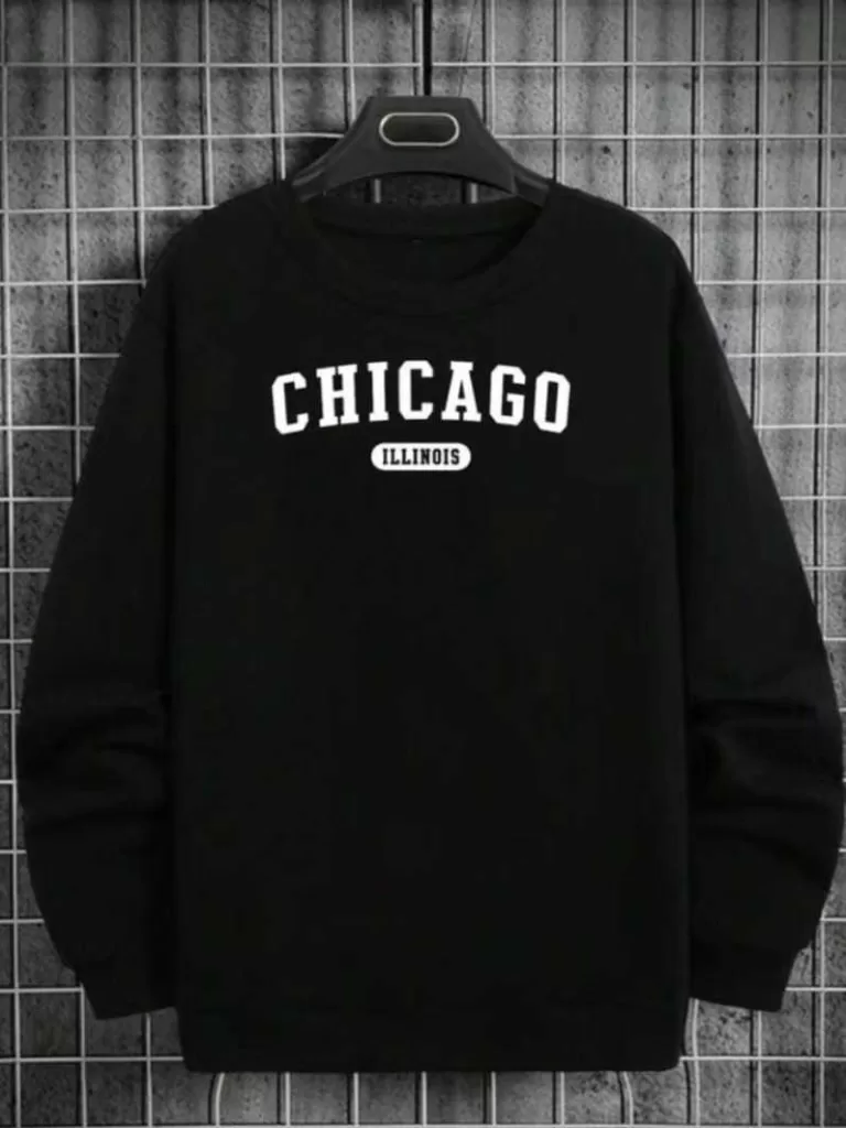 Moletom Gola Redonda Unissex Blusa De Frio Básico Careca Casaco Masculino Flanelado Com Estampado