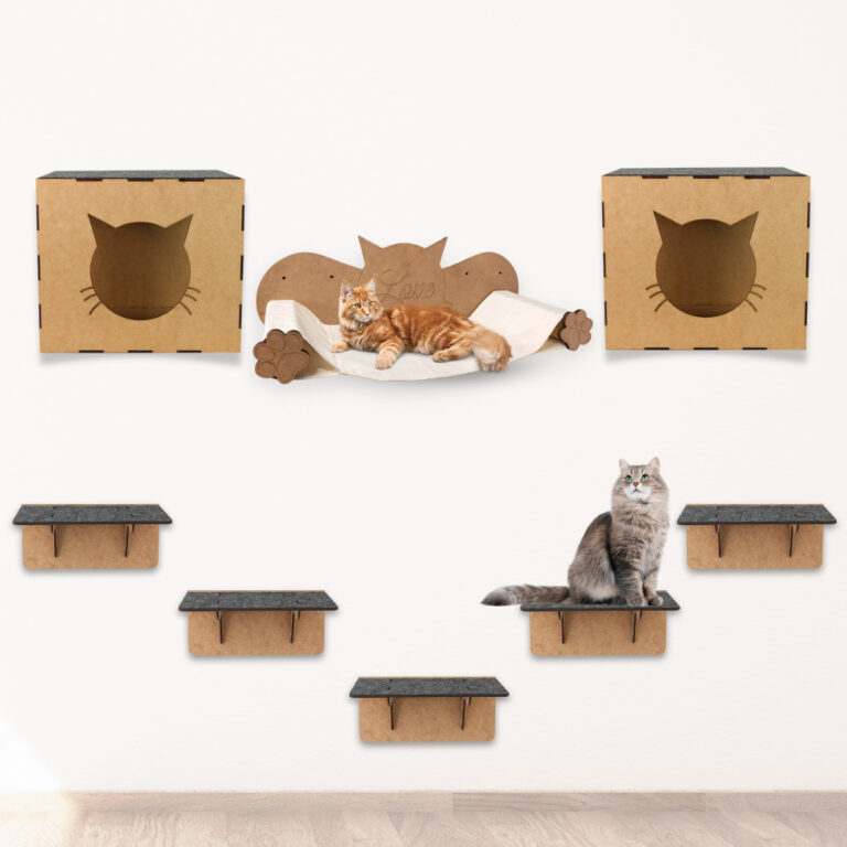 Parquinho de Gatos Kit 8 peças em MDF Nicho Rede 