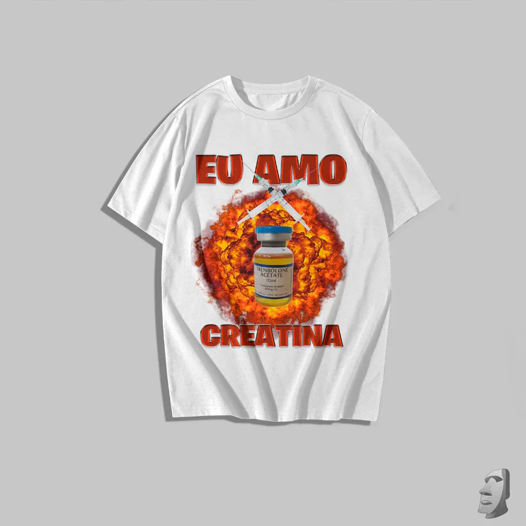 Camiseta Academia Treino |  | Eu Amo Creatina | Treino Musculação – Envio Imediato