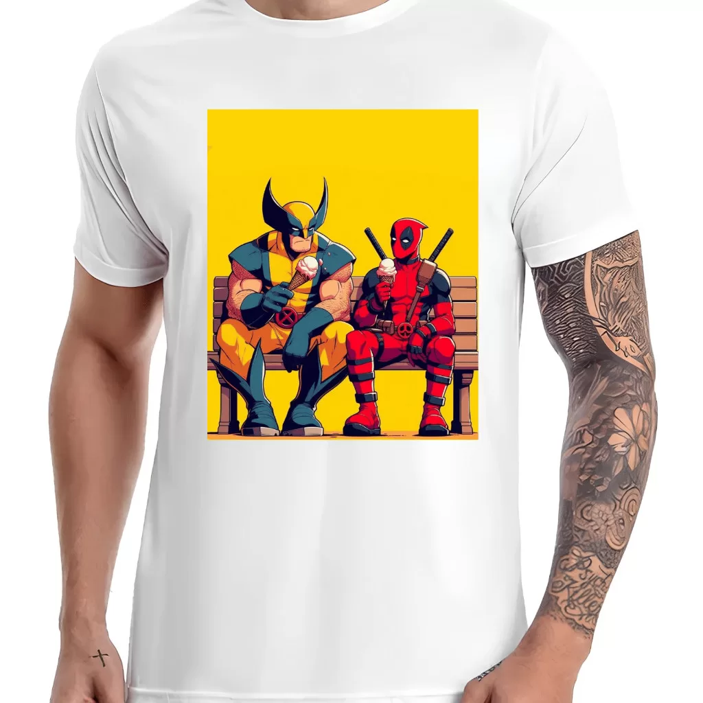 Camiseta Heróis – Sorvete – Fundo Amarelo