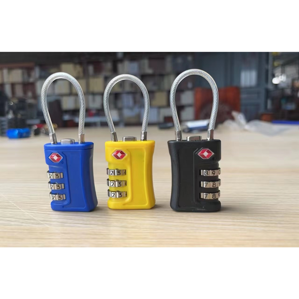 Cadeado TSA com Segredo Senha Cabo Aço Mala Viagem Bagagem Armario Academia