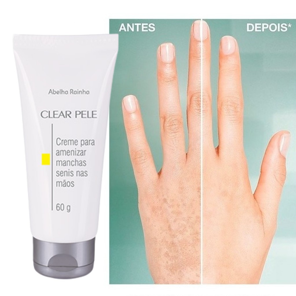 Creme Amenizador  de Manchas Senis Nas Mãos Clear Pele 60g Abelha Rainha