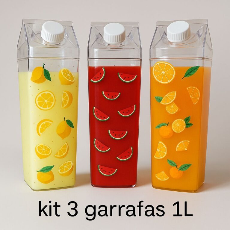 Kit 3 Garrafa de Acrílico Plástico Sem BPA Resis