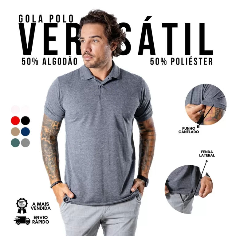 Camisa Gola Polo Masculina Piquet Blusa Básica Ma