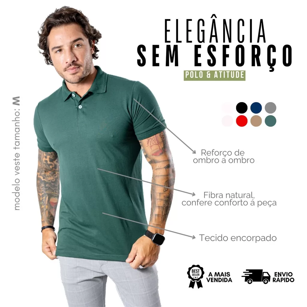 Camisa Gola Polo para Homem Piquet Alto Padrão Atacado HL