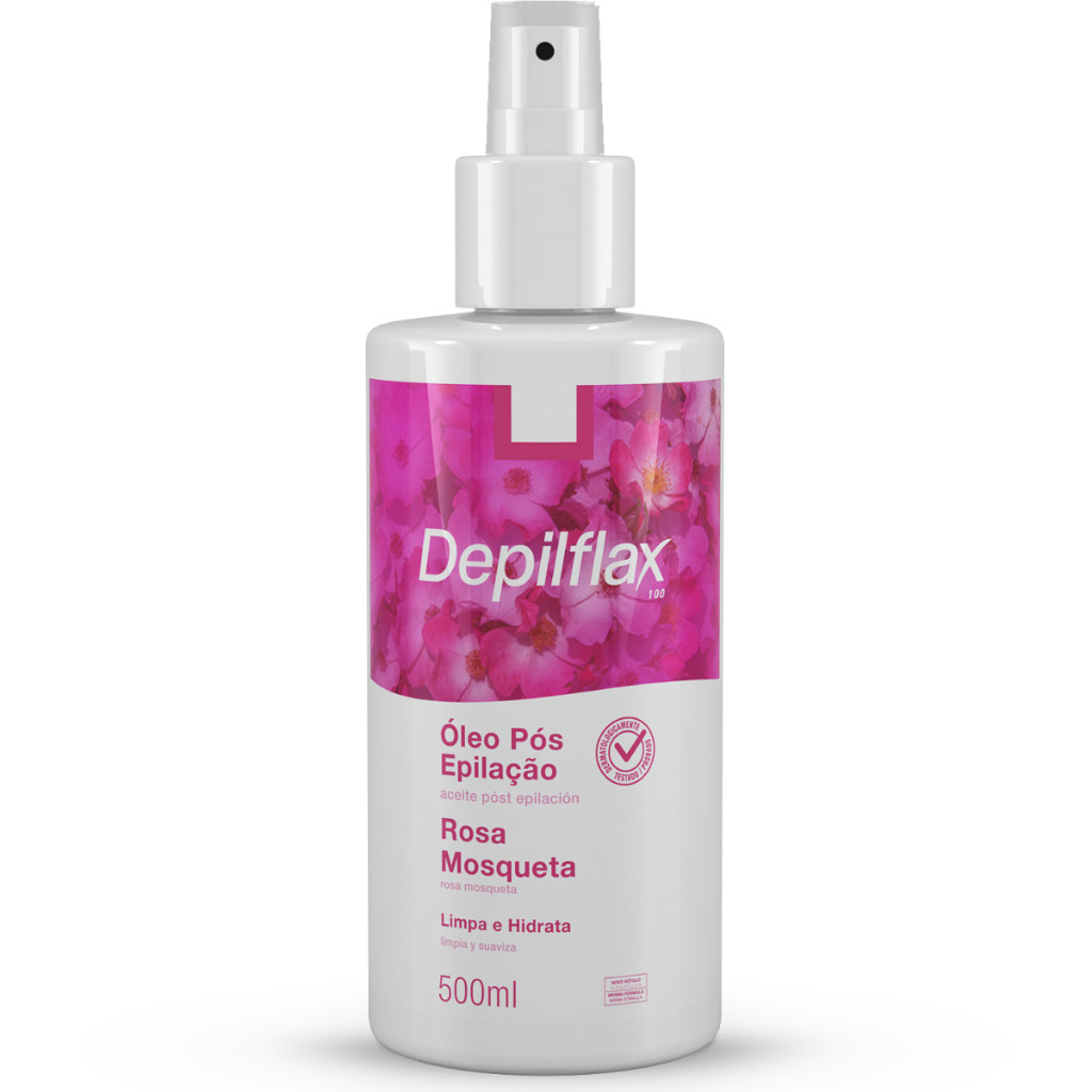 Depilflax Óleo Pós Depilação Corporal Rosa Mosqueta Limpeza Hidratação 500ml
