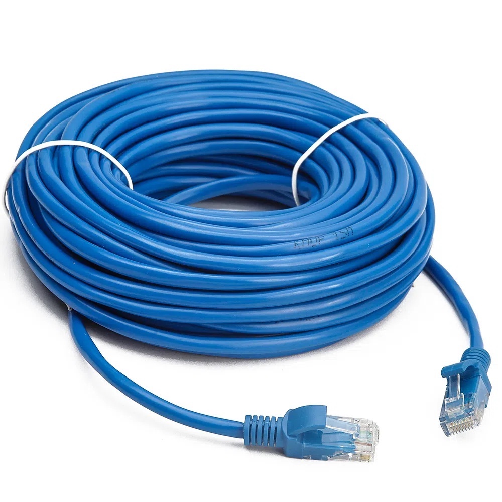 Cabo Rede Cat5e Azul/Branco/Preto Montado RJ45 – Internet, Roteador, Smartv, Tvbox, Games, Câmeras