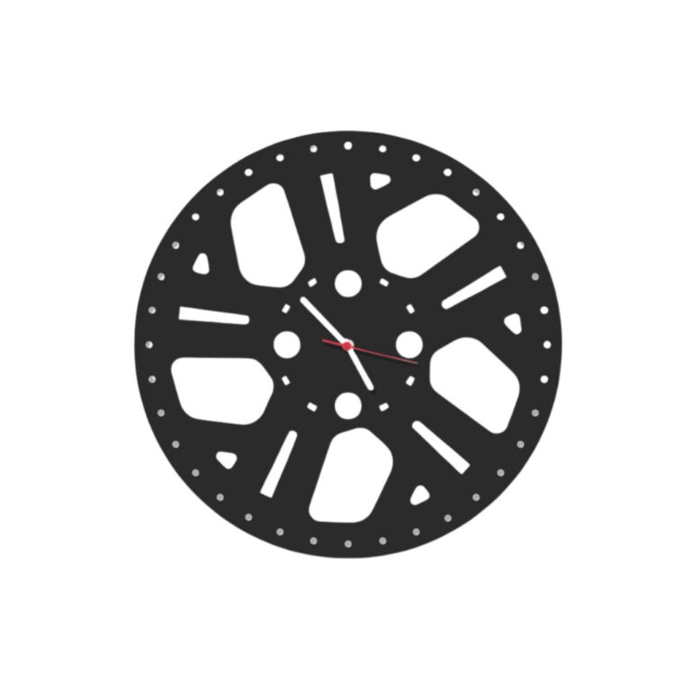 Relógio De Parede MDF 3mm Preto Roda Ciclista Kom
