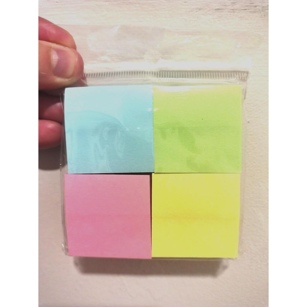 Kit 4 blocos de notas adesivas pastel – 3,8 x 3,8 cm – Lembrete 400 folhas
