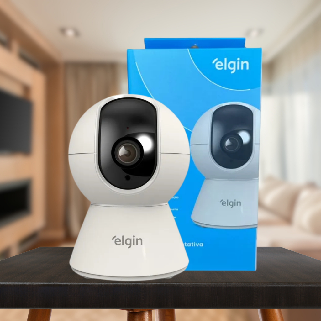 Câmera Rotativa 360. Inteligente Wi-fi Full Hd 1080p Auto Falante – Elgin