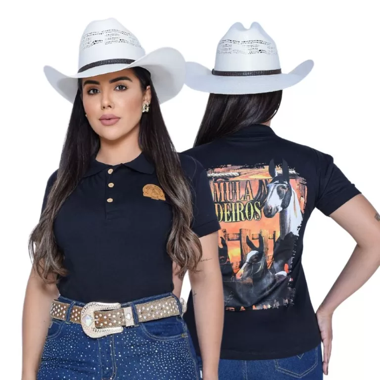 Camiseta Muladeiros Feminina Country Polo Cavalgad