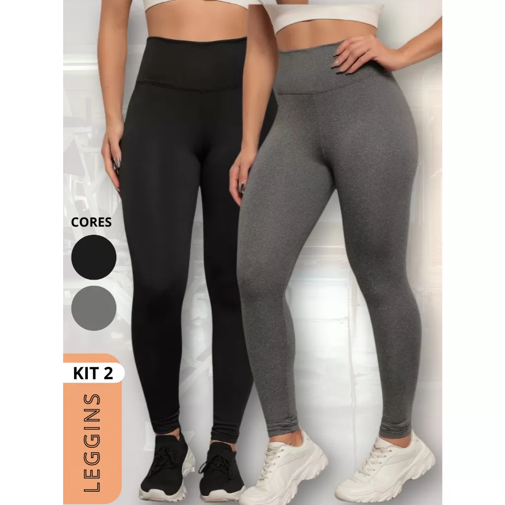 Kit 02 Calça Legging Grossa de malhar Levanta Bumbum Zero Transparência Confortável Original