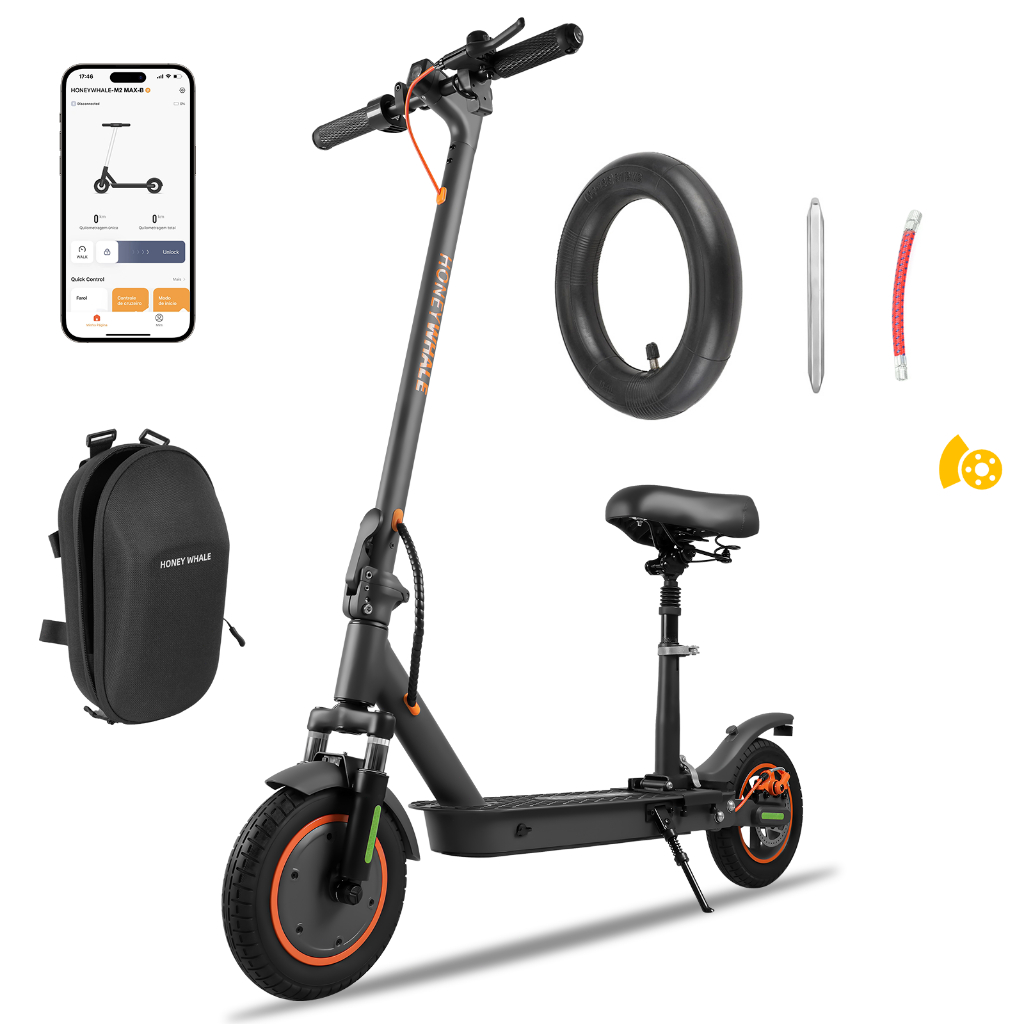 HONEYWHALE M2 MAX-B 500W Patinete Eletrico Scooter, 32KM Autonomia, Velocidade Máxima de 32 KM/H