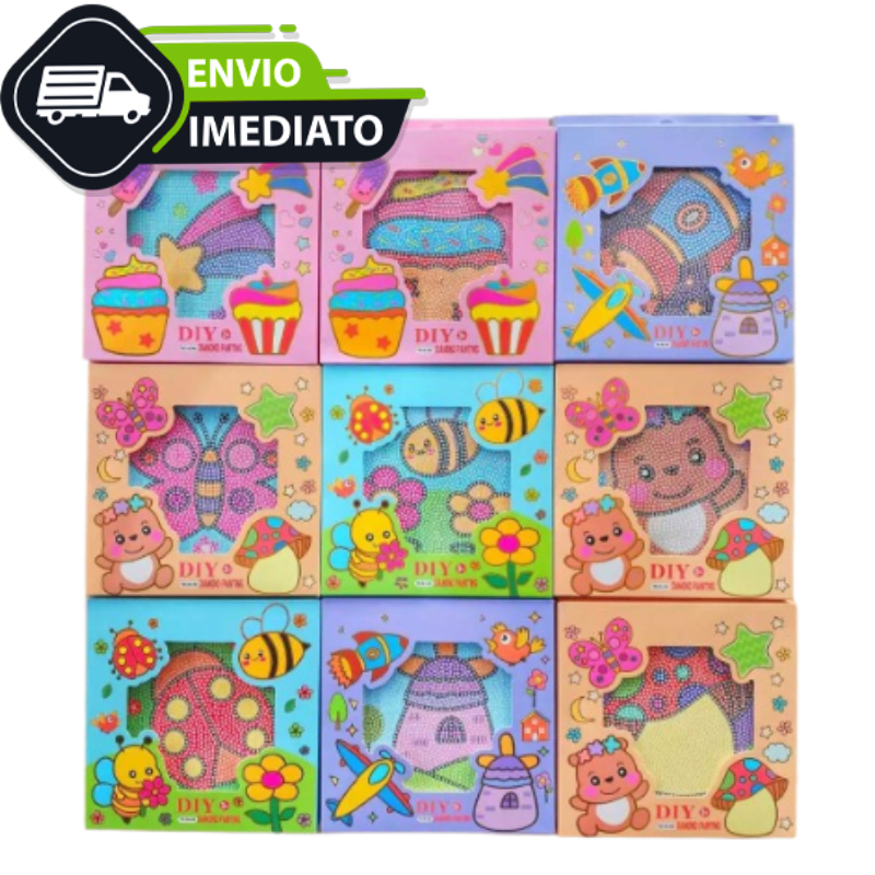 Kit De Pintura Com Diamante DIY 5D Para Crianças Desenho Animado Educativo Arte Decoração De Casa