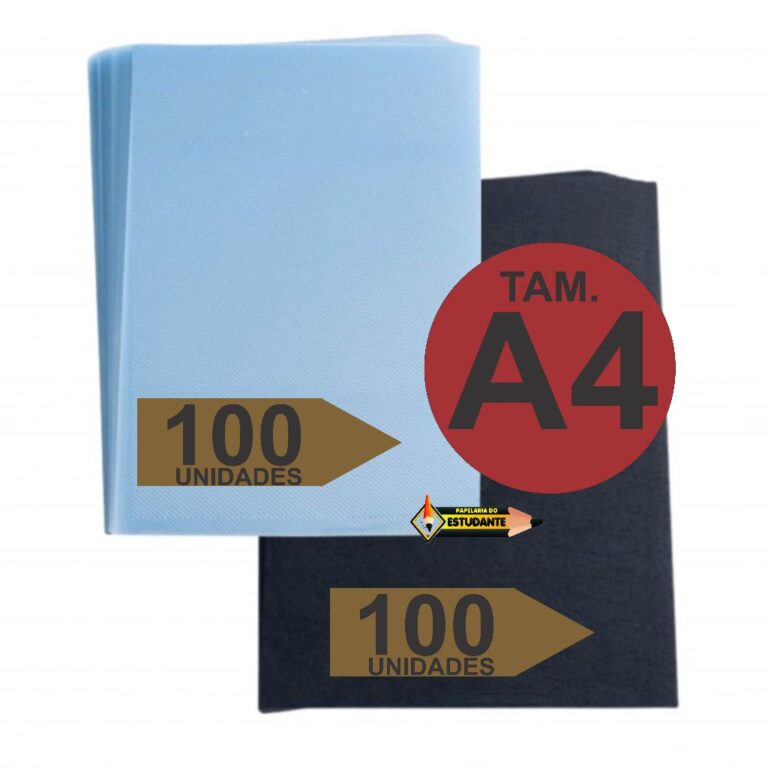 KIT, CAPA ENCADERNAÇÃO A4, 100 UN TRANSPARENTE L