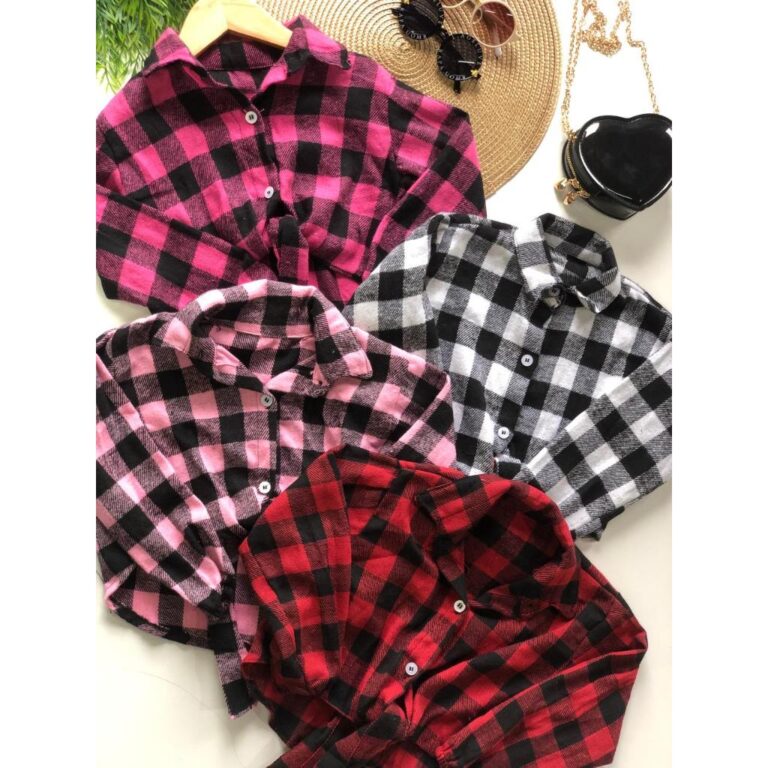 blusa xadrez infantil menina flanelada blusa cropp