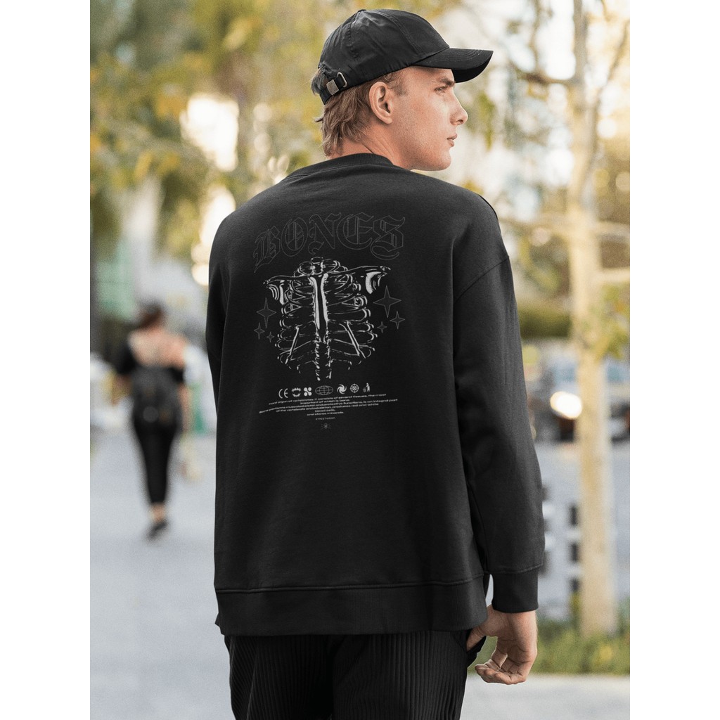 Moletom Careca Blusa de Frio Suéter Gola Redonda Masculino Casual Streetwear 100% Algodão Estampado