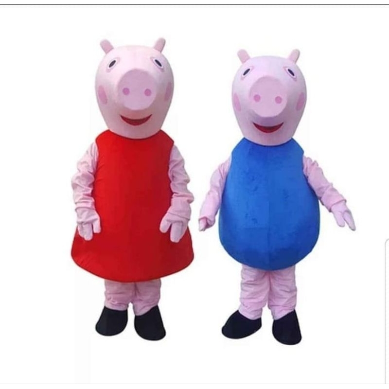 fantasia carnaval peppa e George so a cabeça calça sapato e luva favor colocar no carrinho se realme
