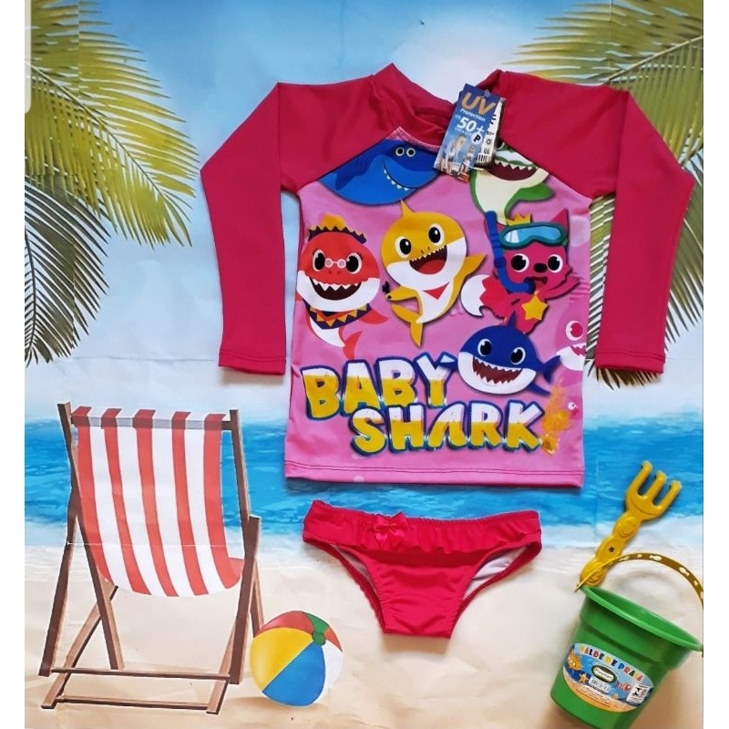 conjunto térmico praia e piscina baby shark tam 10 anos