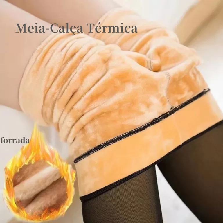 Meia-Calça Térmica Forrada Peluciada Translúcid